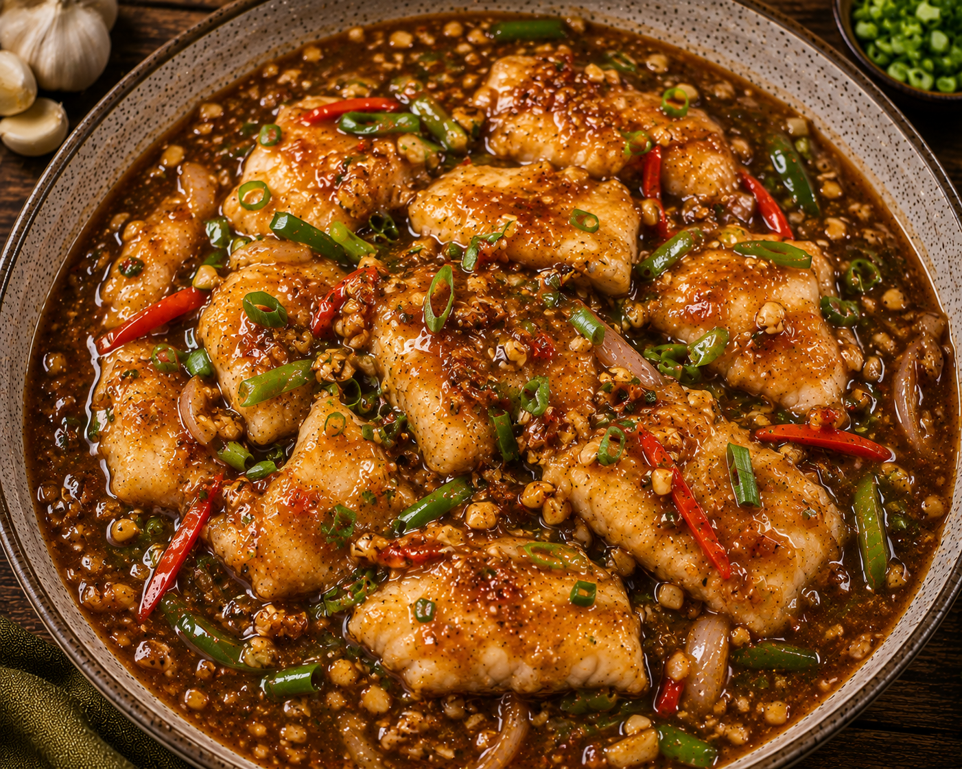 Fish in Hot Garlic Sauce